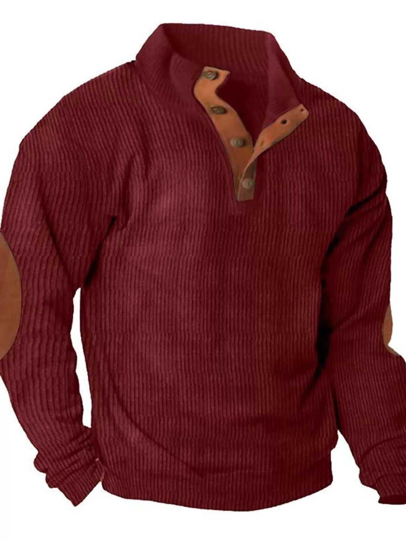 Men's Full Size Button Detail Long Sleeve Sweatshirt Plus Size