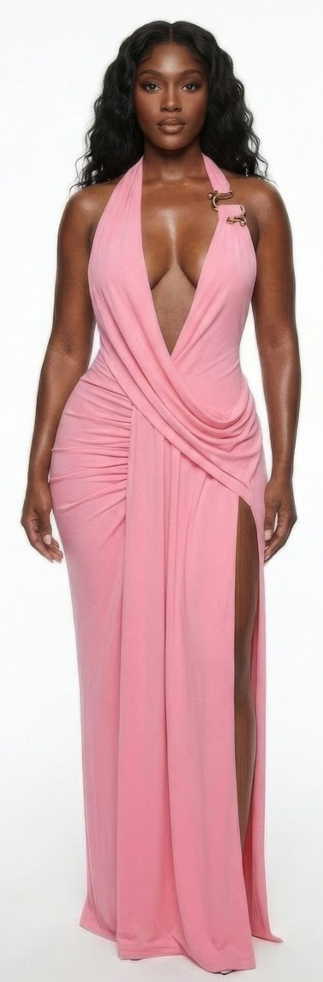 Plunging, Deep V-neckline In A Halter Style