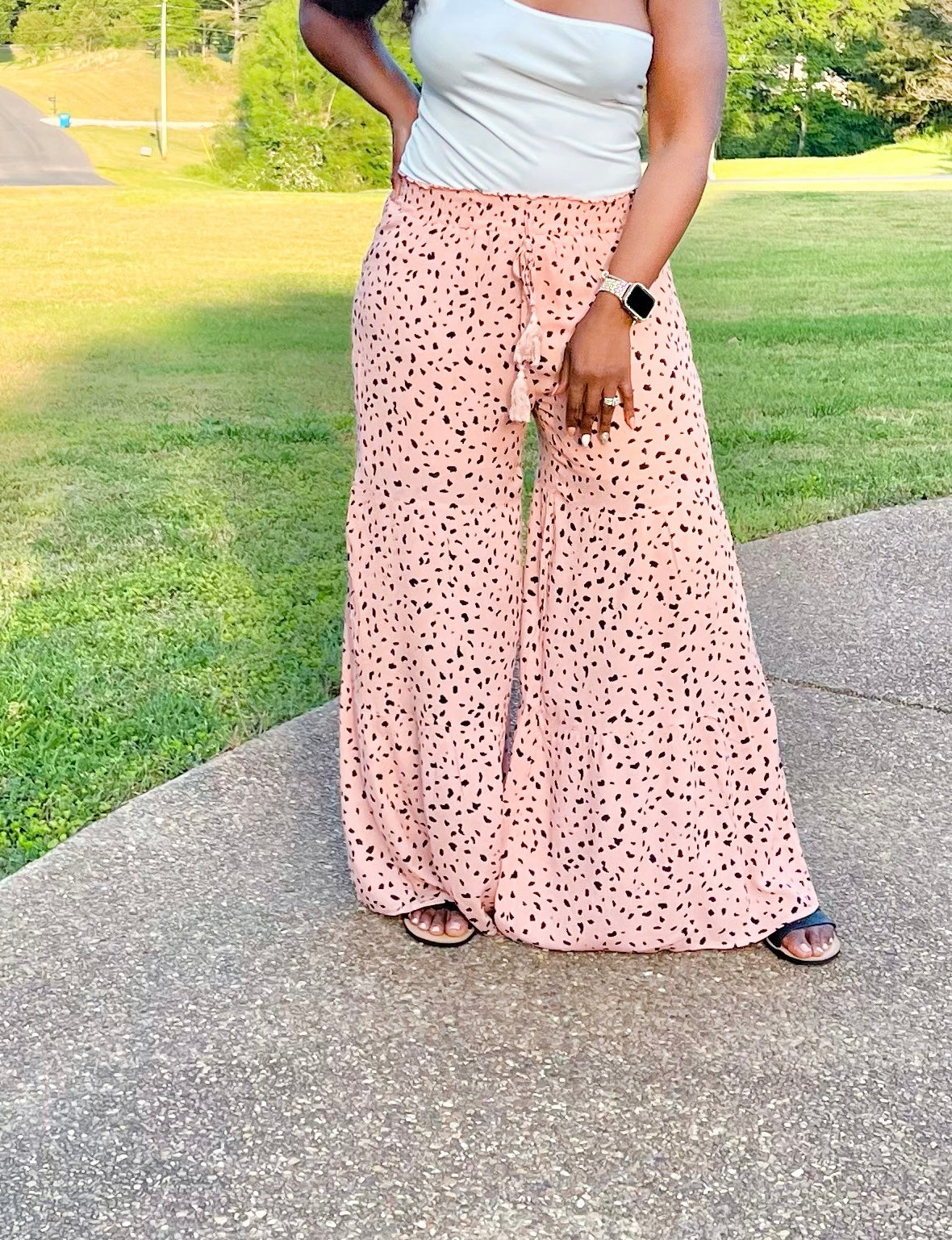 Printed Wide Tiered Pants