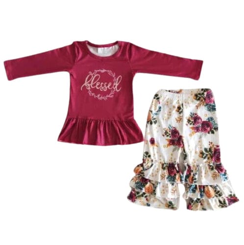 Burgundy Blessed Floral Set
