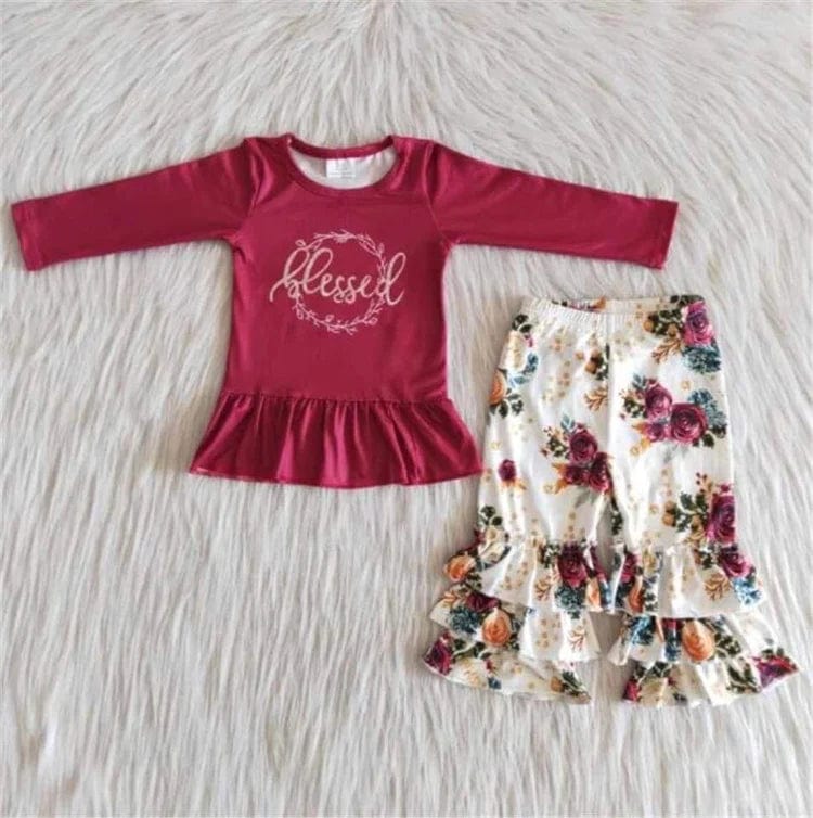 Burgundy Blessed Floral Set