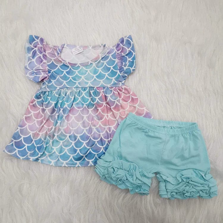 Ruffled Pastel Mermaid Set