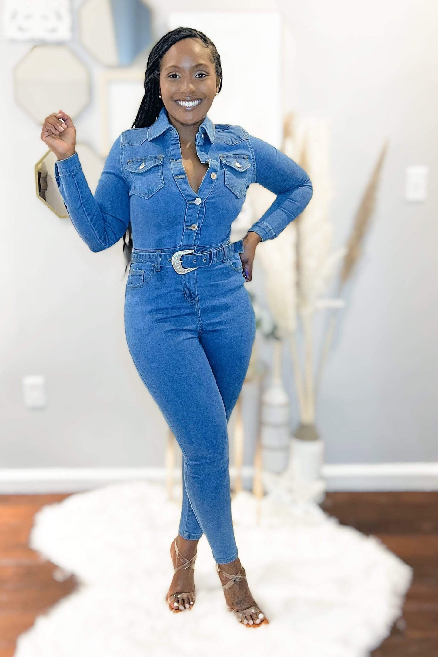 Demi Denim Long sleeve Jumpsuit