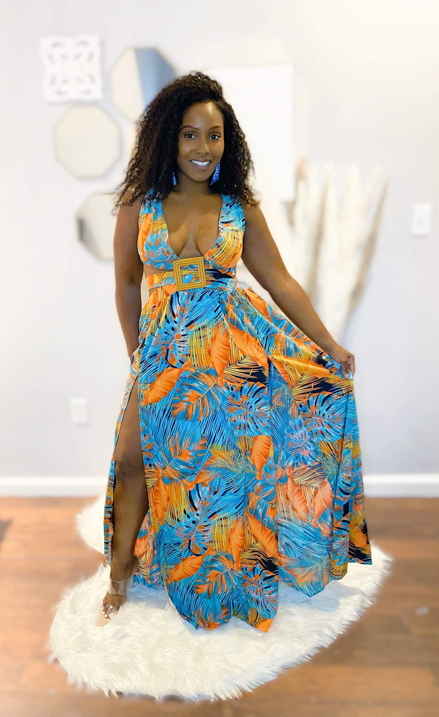Lovin' All Night Teal Dress