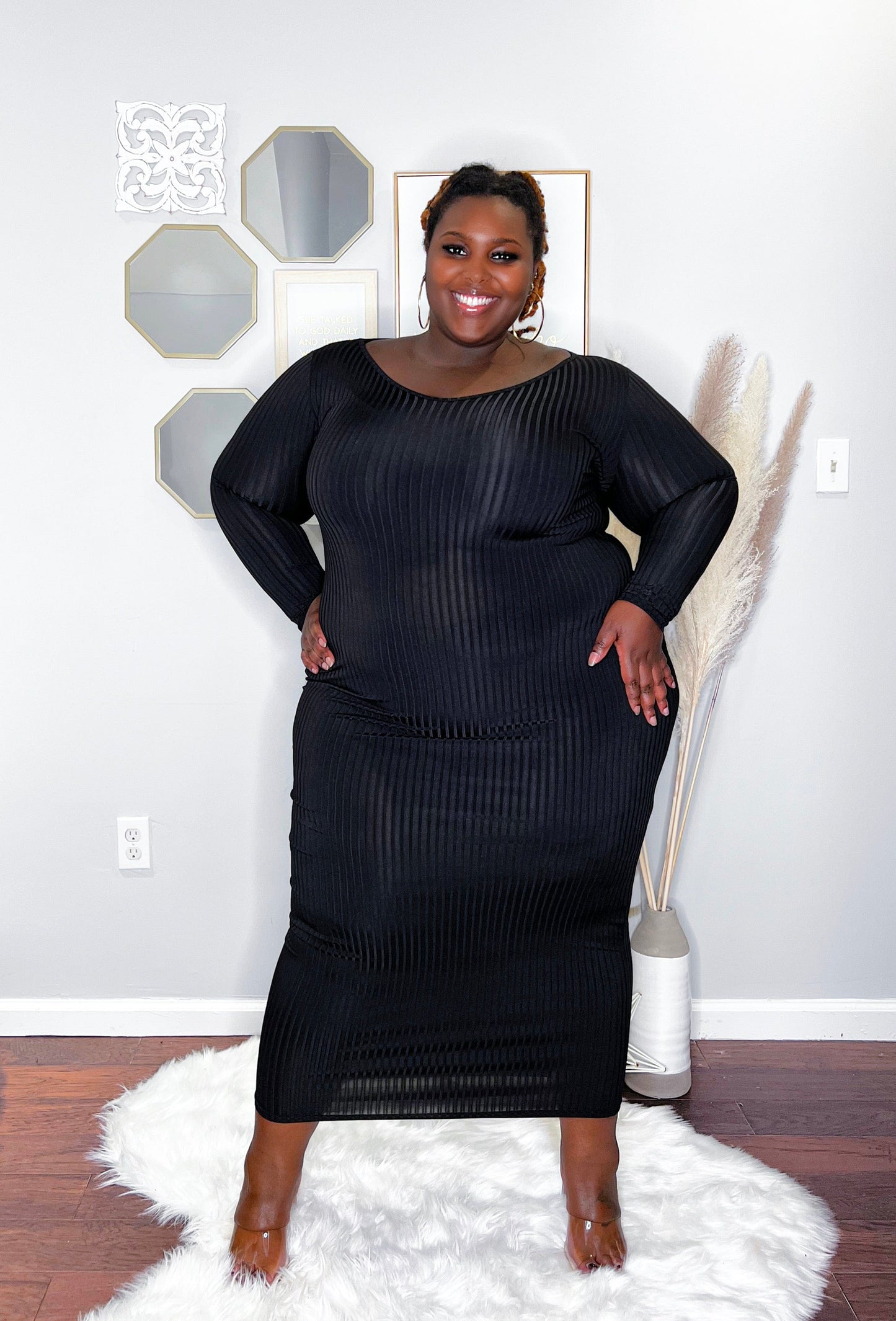 Body Me Plus Size Off Shoulder Ribbed Dress