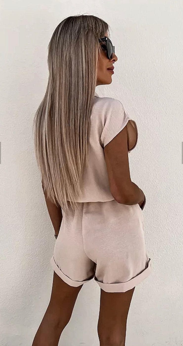 Stone Cap Sleeve Wrap Playsuit