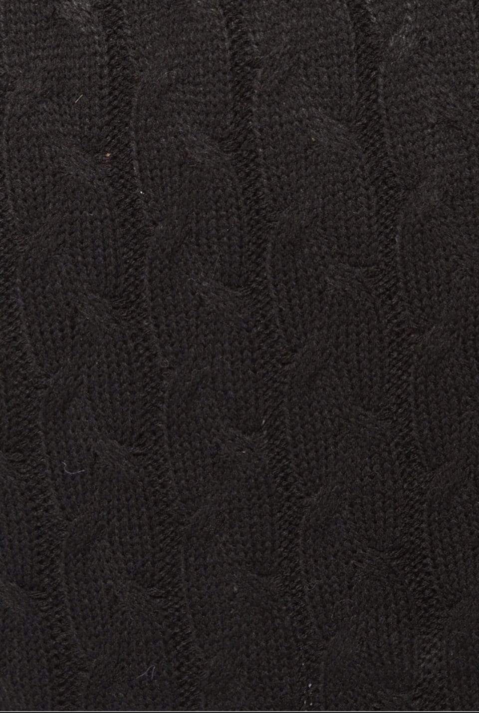 Black Cable Knit Belted Longline Cardigan