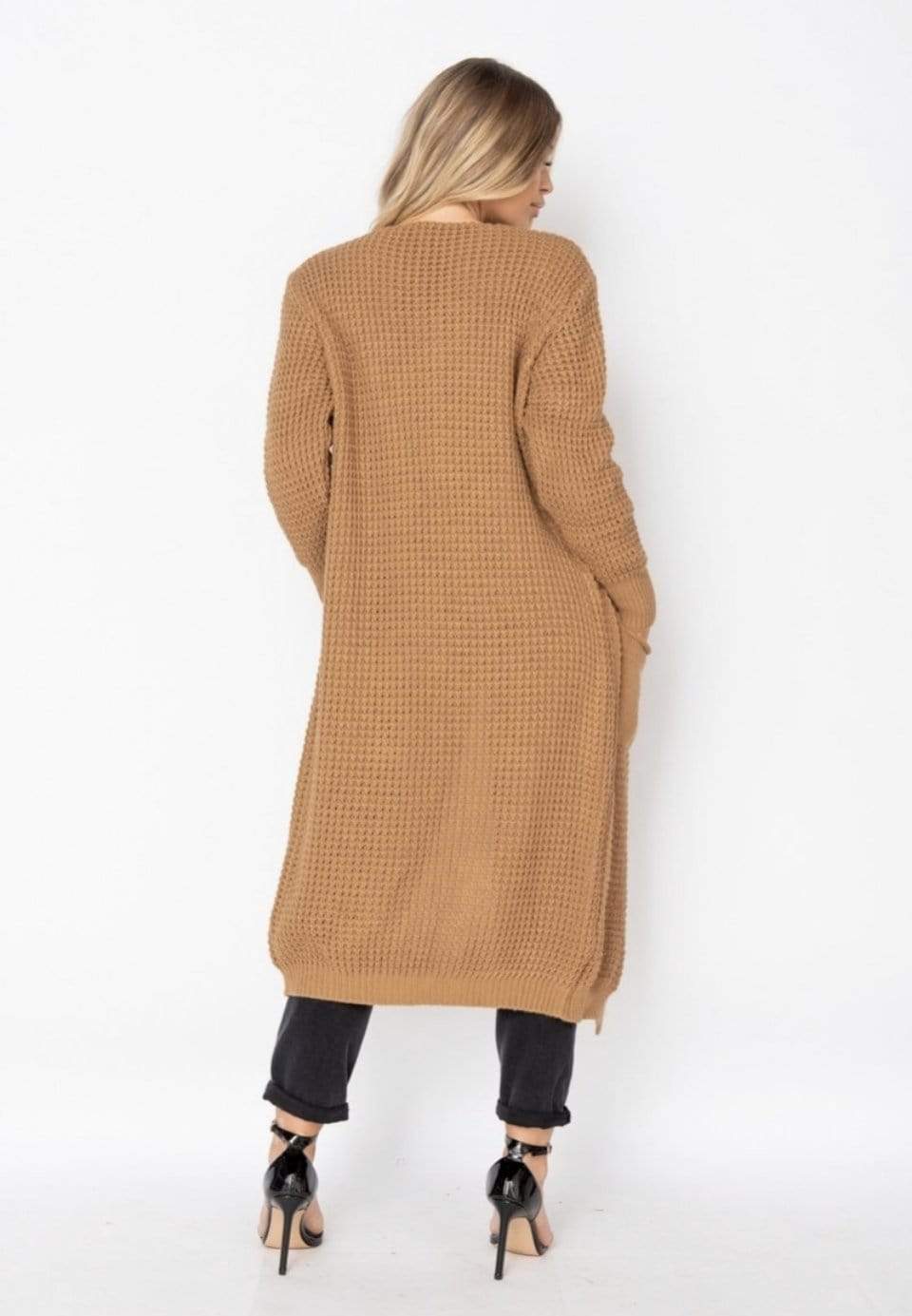 Camel Chunky Knit Maxi Cardigan