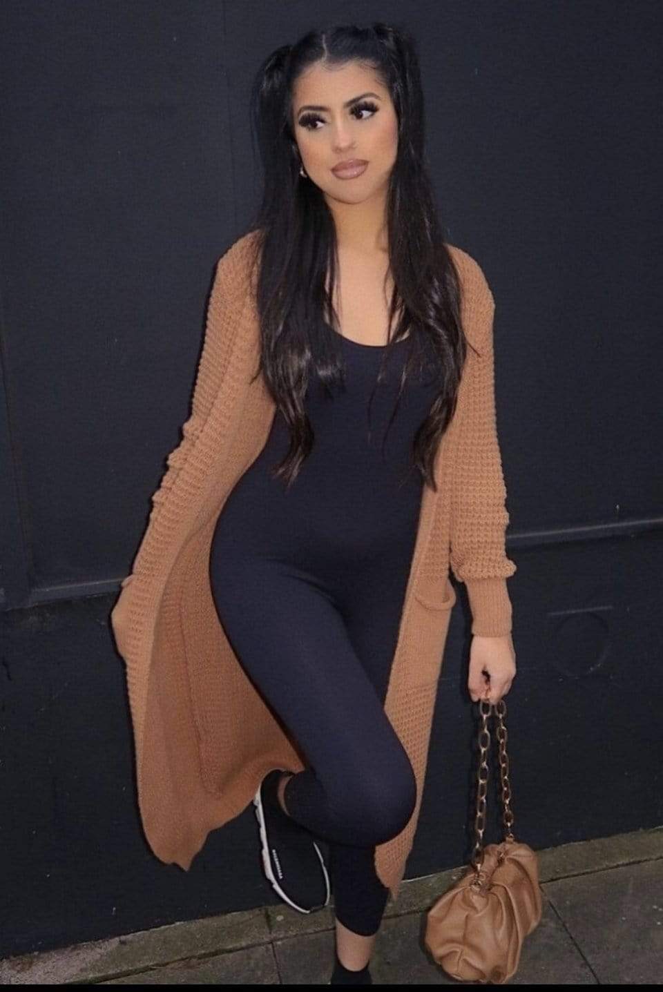 Camel Chunky Knit Maxi Cardigan