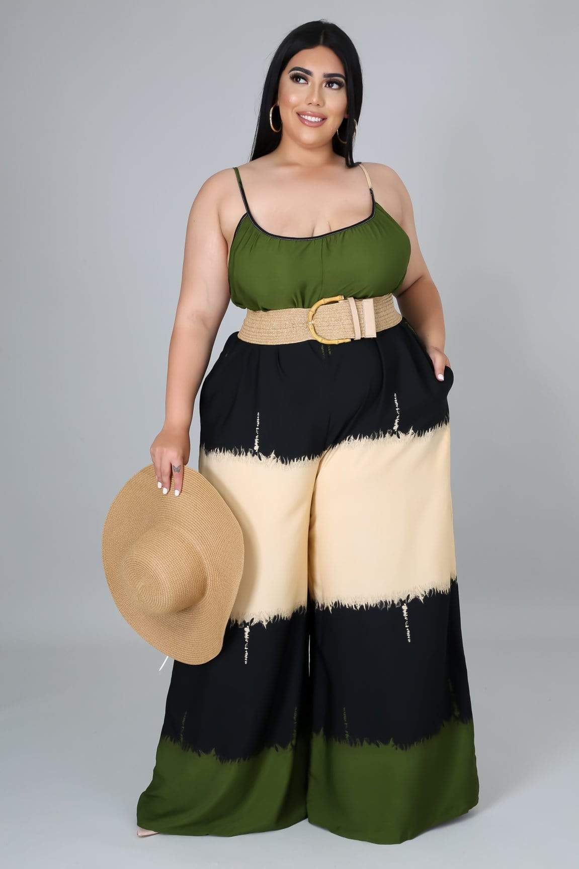 Plus Oliza Olive Jumpsuit