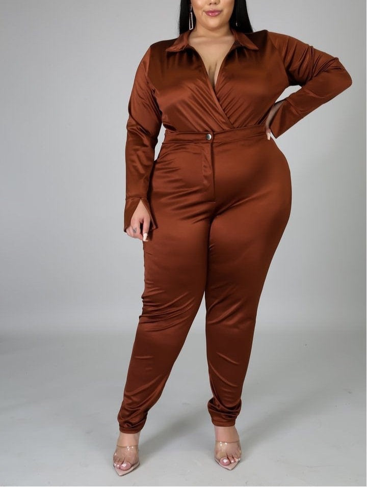 Seductive Satin Pants Suit