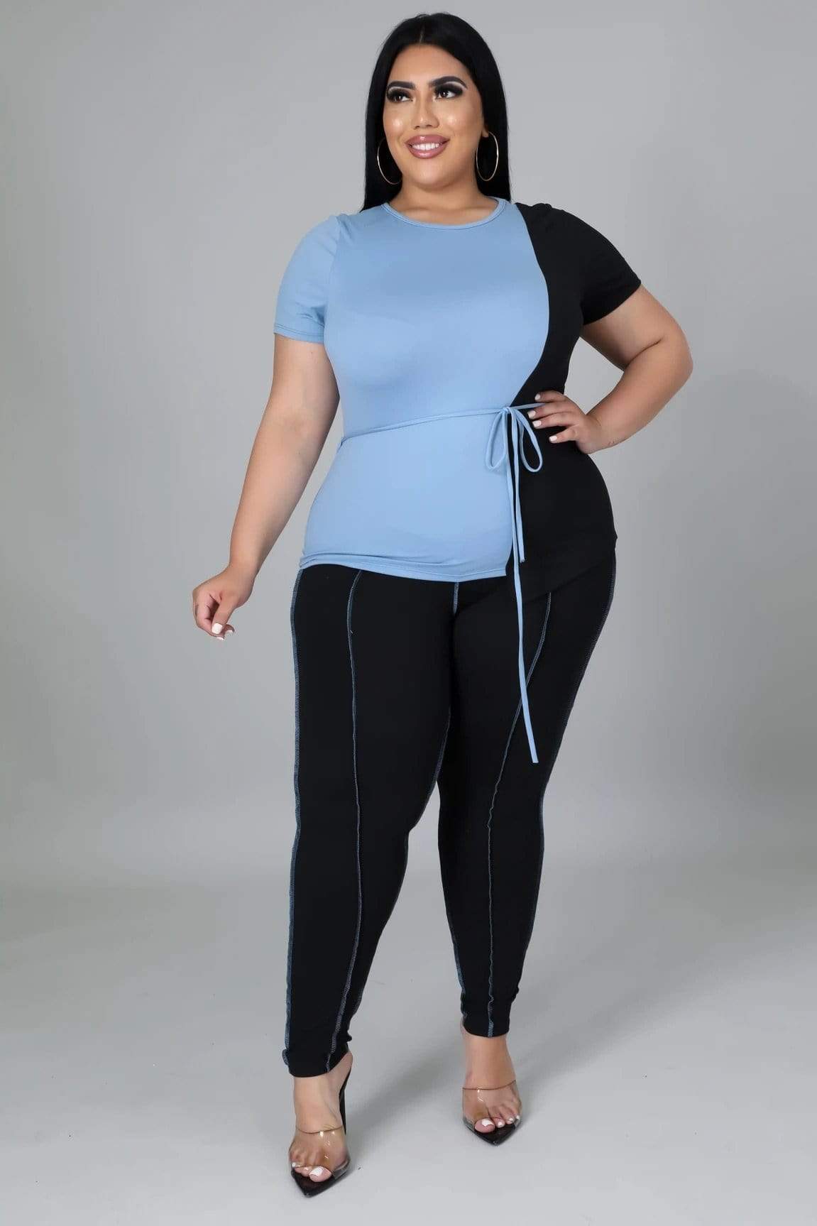 Misty Blues Plus Pants Set