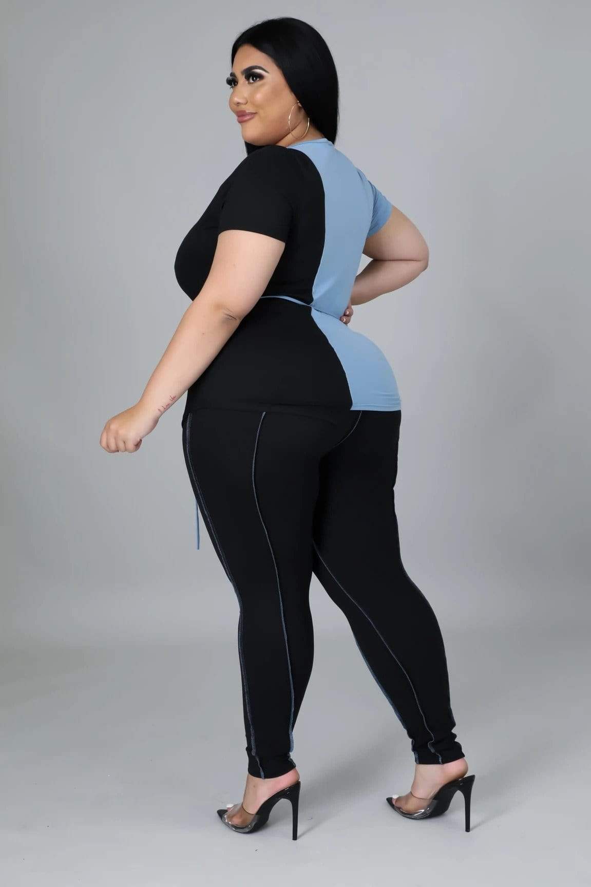Misty Blues Plus Pants Set