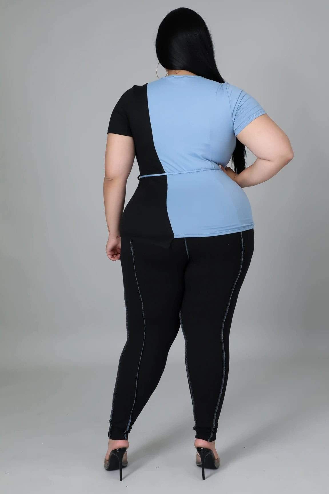 Misty Blues Plus Pants Set
