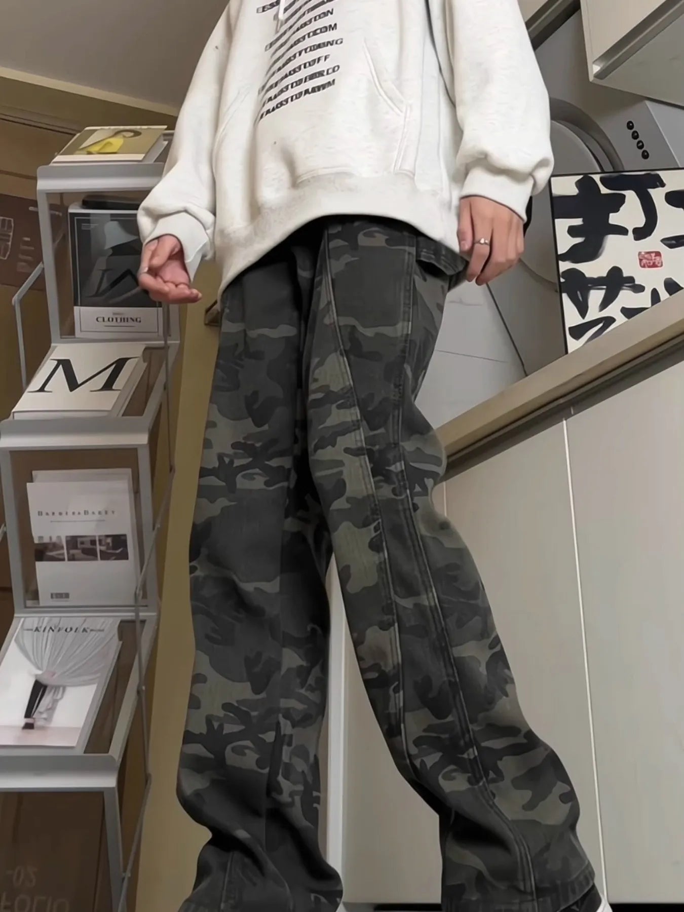 Men's Full Size Loose Fit Camouflage Cargo Pants Plus Size