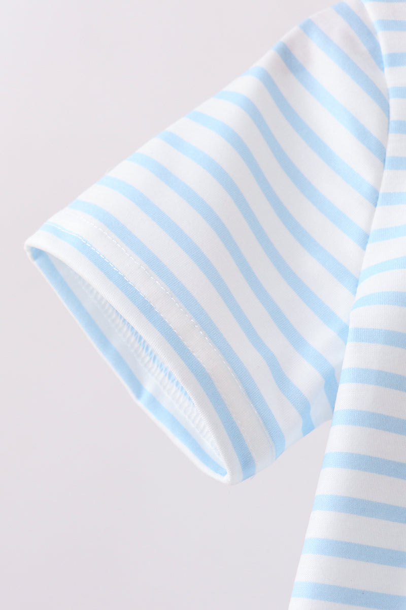Blue Sports Ball Stripe Applique Set