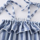 Blue stripe strap girl bubble
