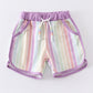 Multicolored stripe ruffle girl shorts