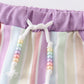 Multicolored stripe ruffle girl shorts