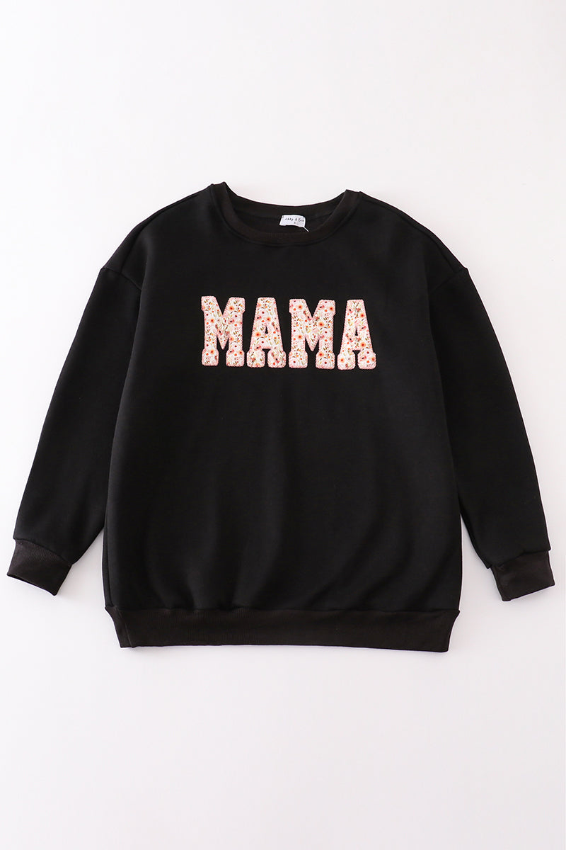 Black MAMA applique women sweatshirt