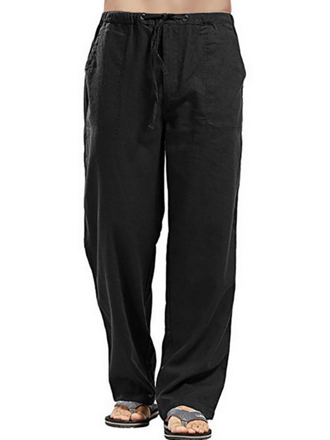 Men's Full Size Drawsting Straight Leg Pants Plus Size