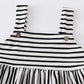 Black stripe strap girl dress