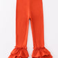 Orange ruffle double layered pants