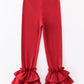Red ruffle double layered pants