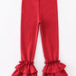 Red ruffle double layered pants