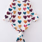 Watercolor heart print head band baby gown