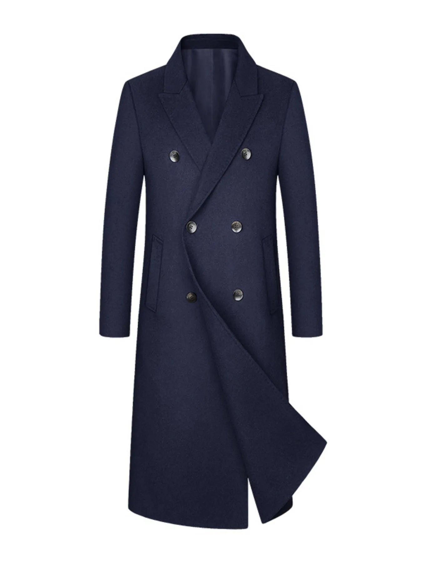 Men’s Plus Size Wool Blend Longline Coat