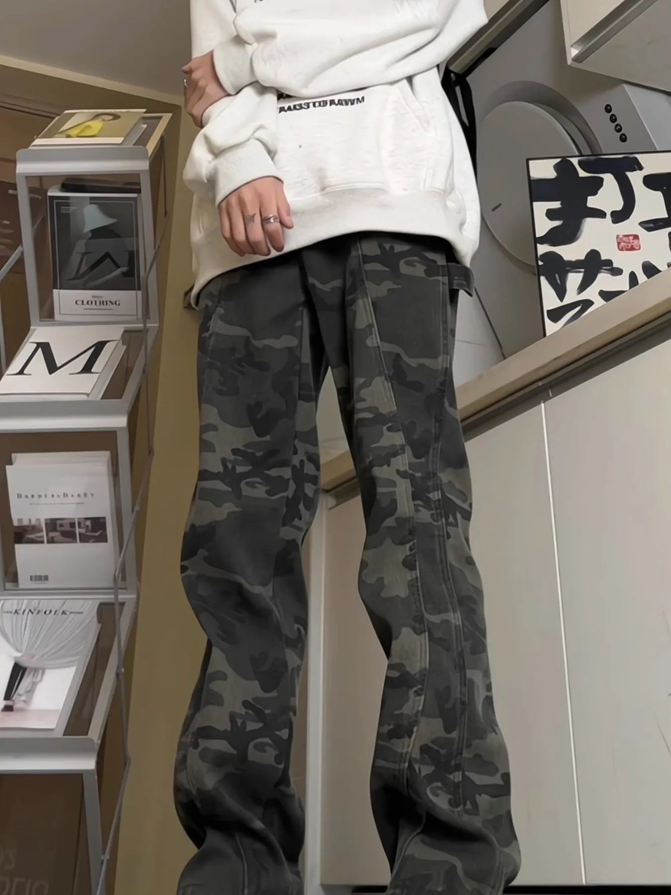 Men's Full Size Loose Fit Camouflage Cargo Pants Plus Size