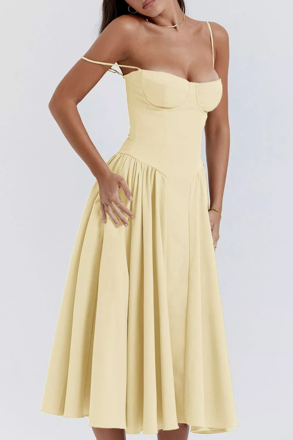 Sweetheart Ruched Midi Dress