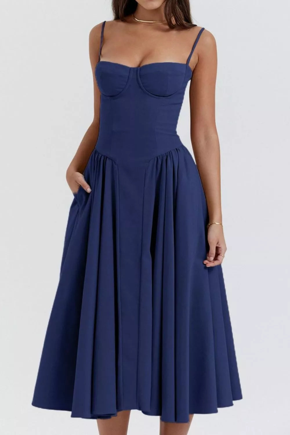 Sweetheart Ruched Midi Dress