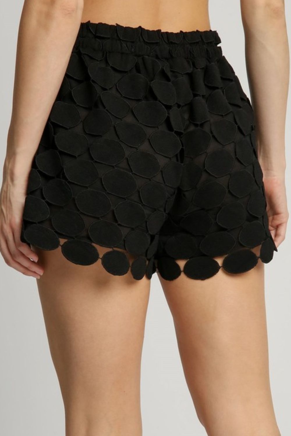 Umgee Full Size Polka Dot Lace Shorts Plus Size