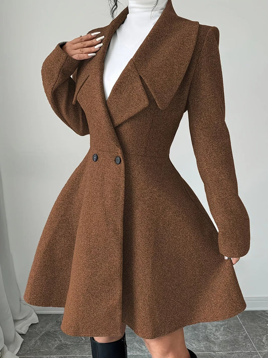 Classic Fit & Flare Double-Breasted Coat