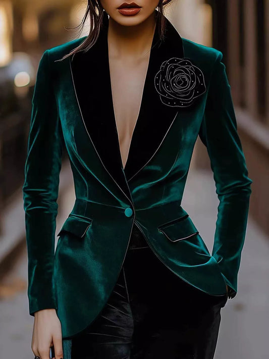 Velvet Rose Statement Blazer
