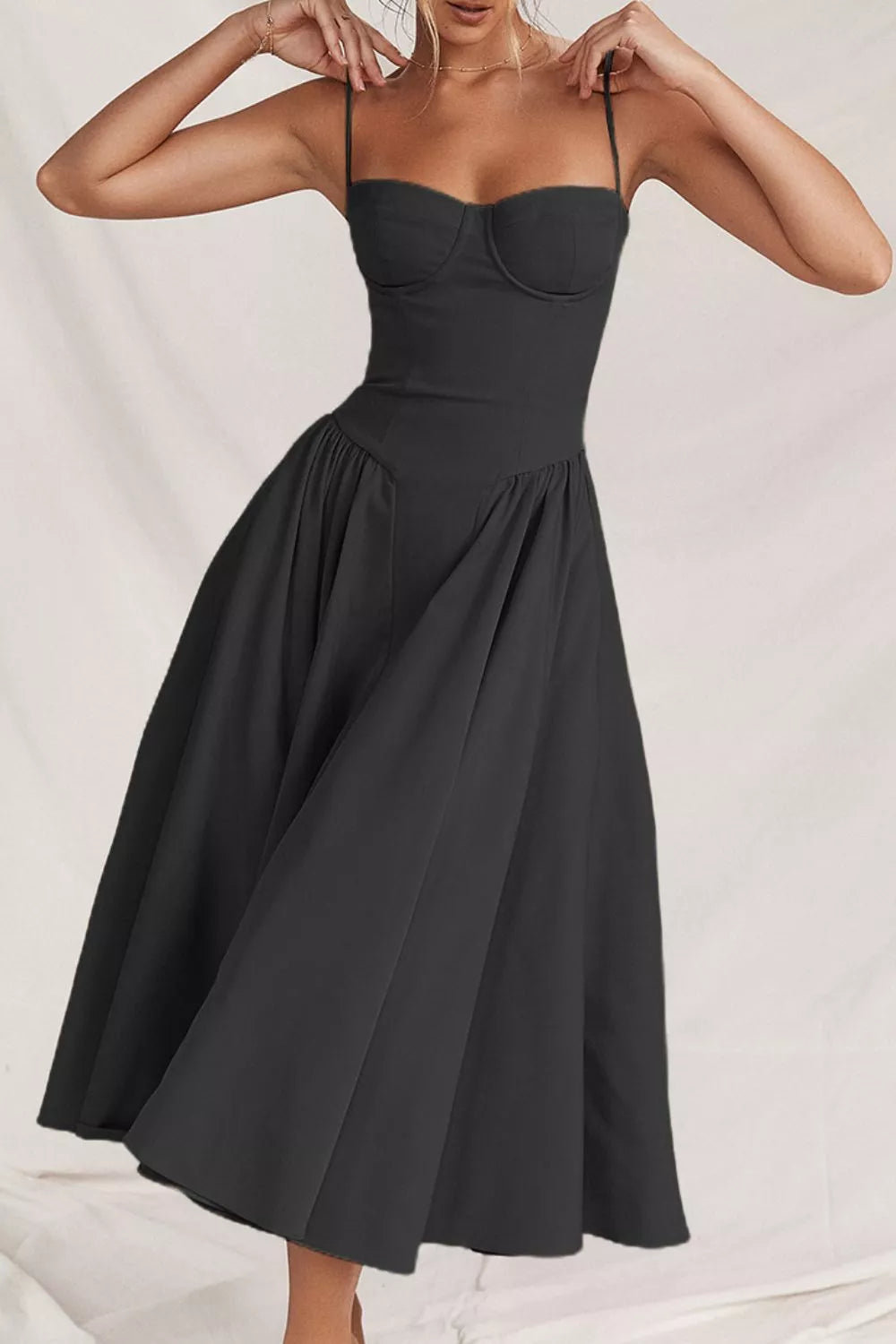 Sweetheart Ruched Midi Dress