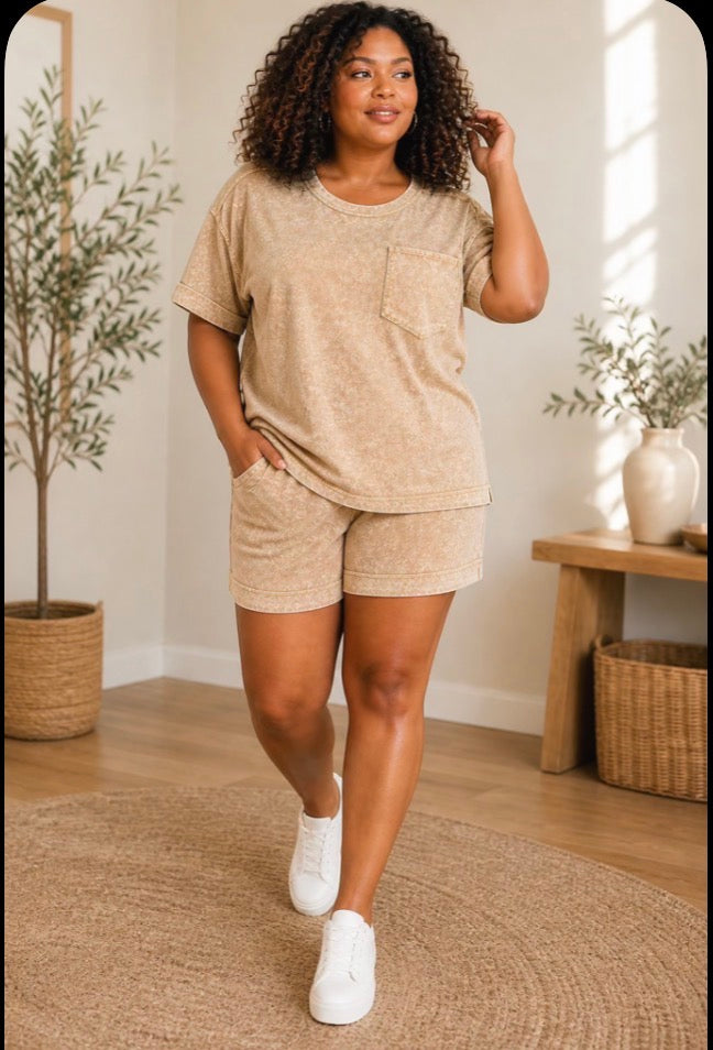 Cloud Wash Relaxed Seam Lounge Set