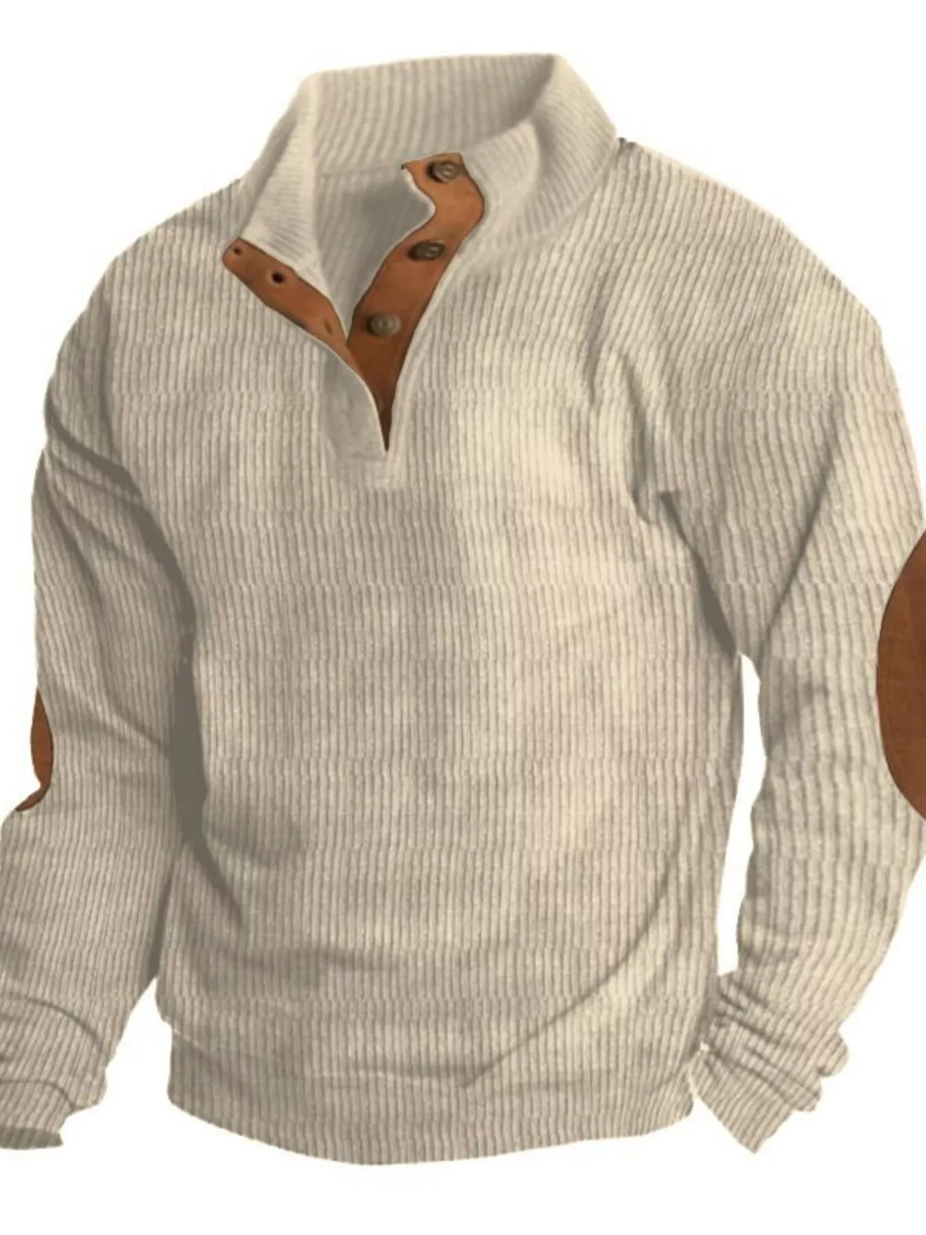 Men's Full Size Button Detail Long Sleeve Sweatshirt Plus Size