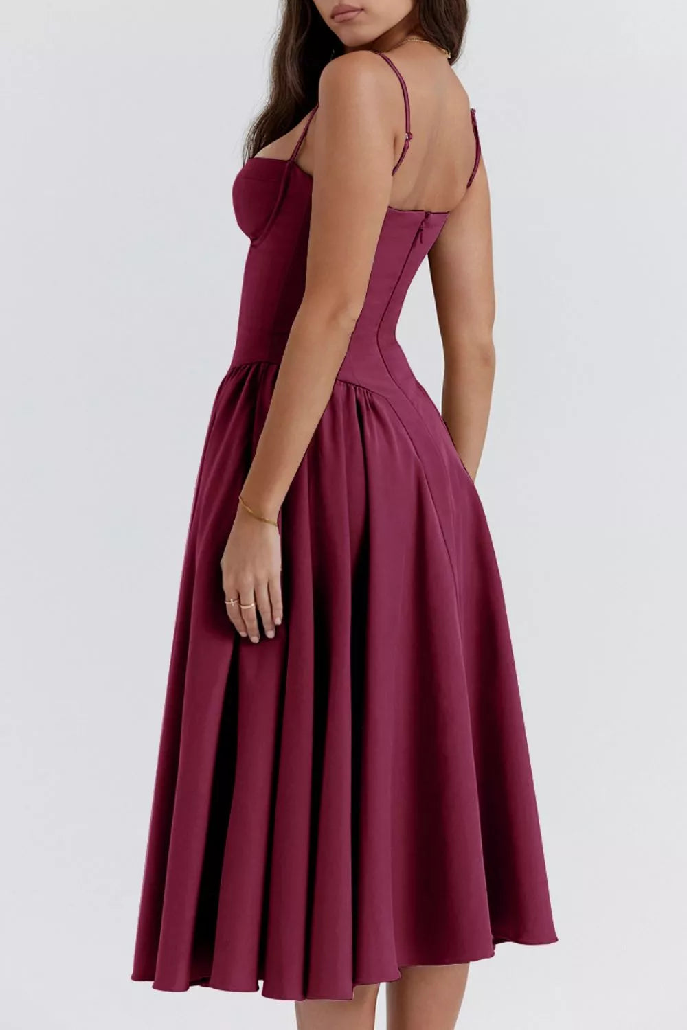 Sweetheart Ruched Midi Dress