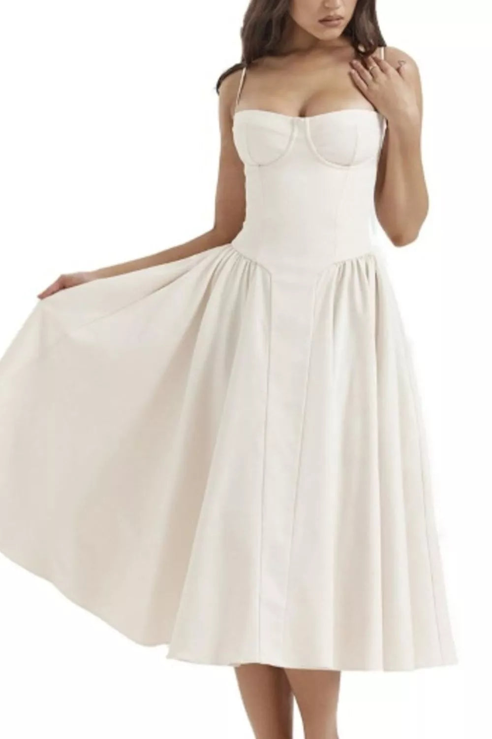 Sweetheart Ruched Midi Dress