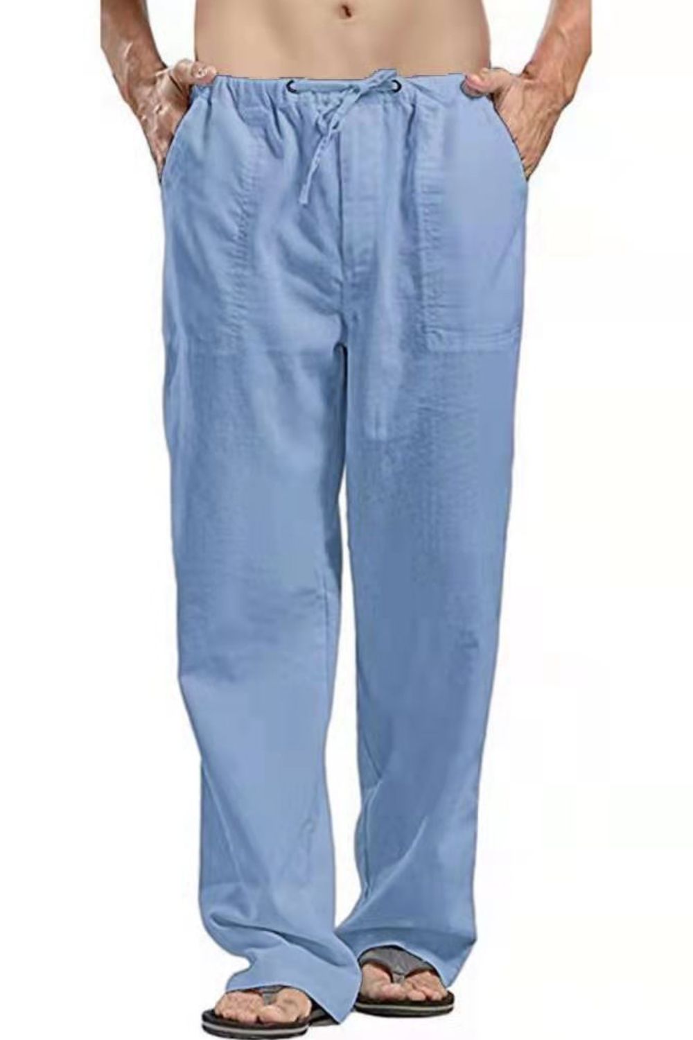 Men's Full Size Drawsrting Straight Leg Pants Plus Size