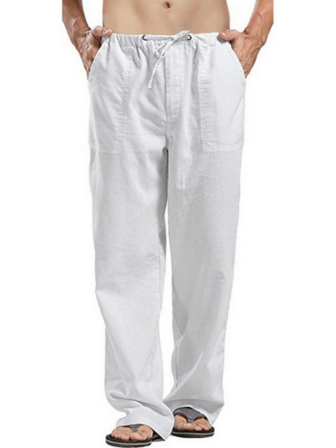 Men's Full Size Drawsting Straight Leg Pants Plus Size