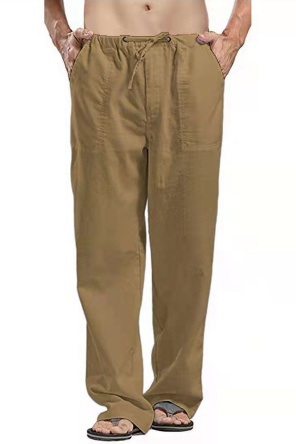 Men's Full Size Drawsrting Straight Leg Pants Plus Size