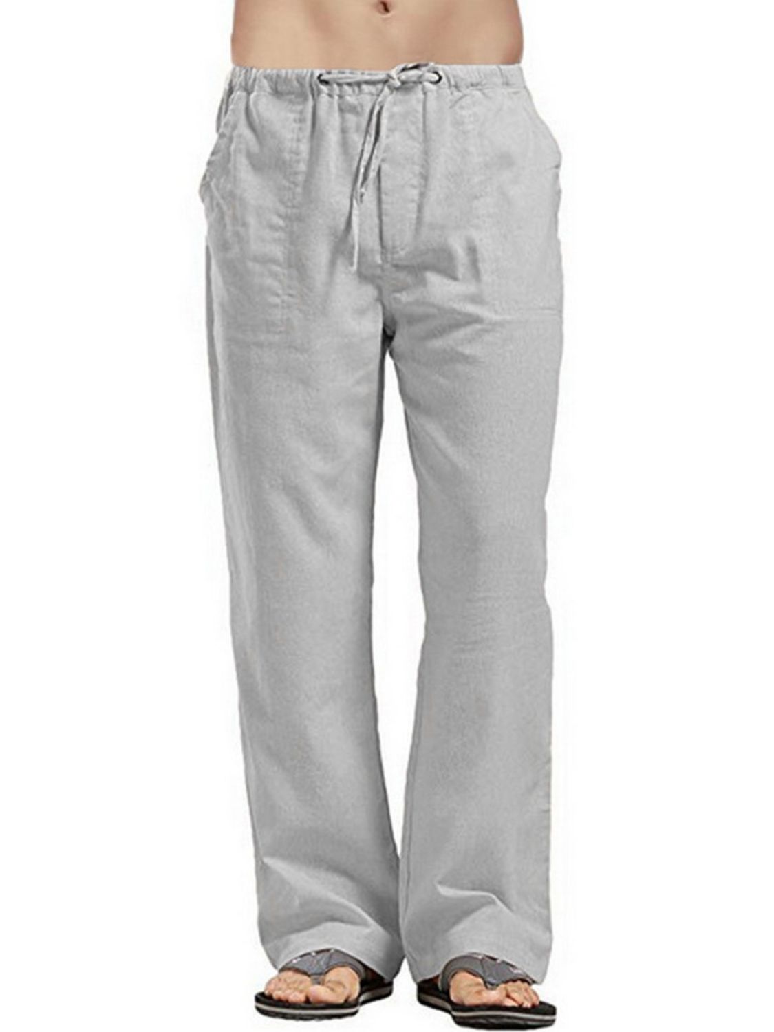 Men's Full Size Drawsting Straight Leg Pants Plus Size