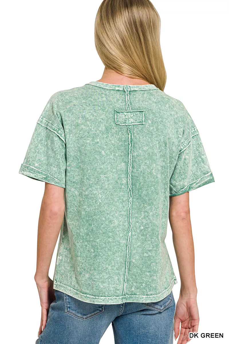 Cloud Wash Relaxed Seam Lounge Set- Soft Mint