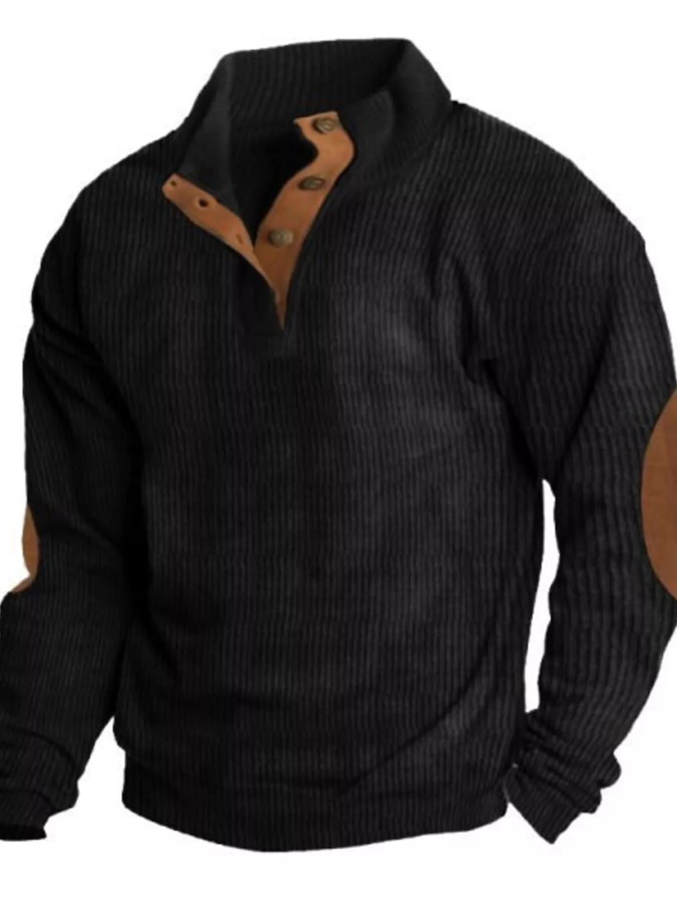 Men's Full Size Button Detail Long Sleeve Sweatshirt Plus Size