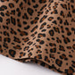 Leopard denim strap overall dress