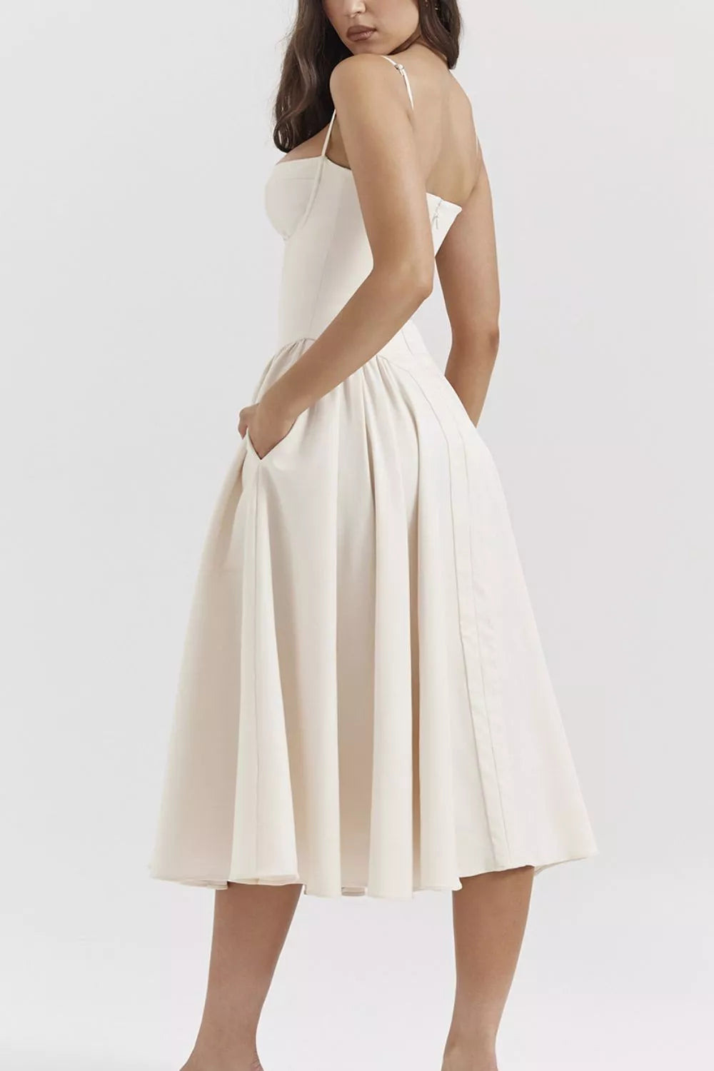 Sweetheart Ruched Midi Dress